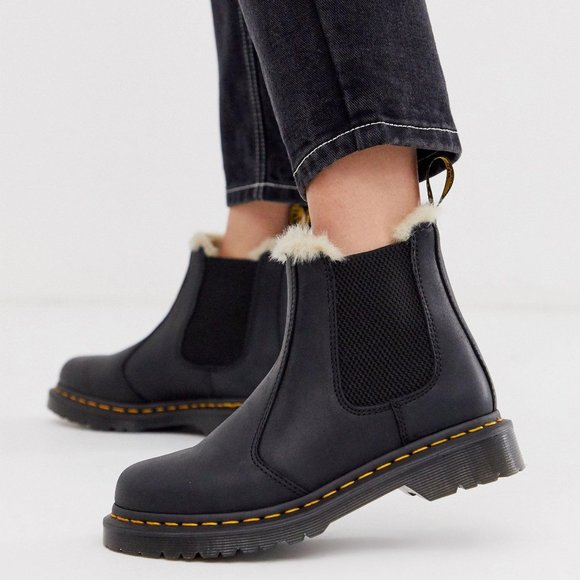 Dr Martens 2976 Leonore Black Fur 